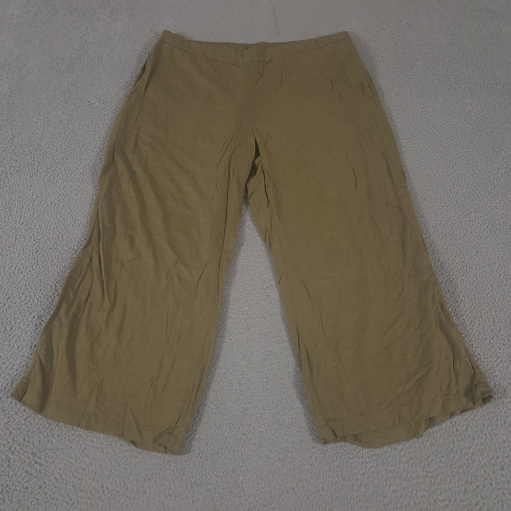 Old Navy Pants Womens XXL Olive Playa High-Waisted Wide-Leg Rayon Pockets